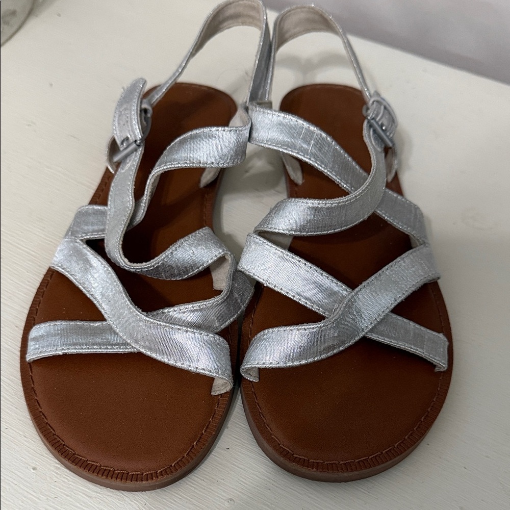 Toms Silver Strappy Sandals